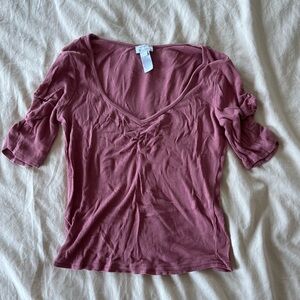 West of Melrose ruched pink top